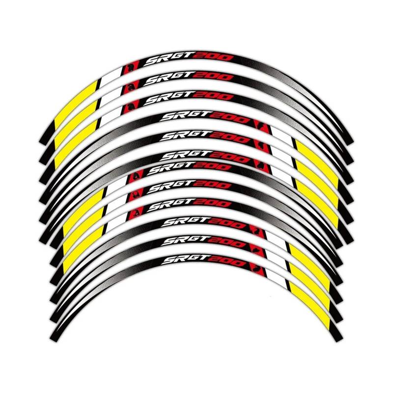 Motorrad-Rad Für A&PRILIA Für SRGT200 Reflektierendes Motorradzubehör Radaufkleber Innerhalb Nabenaufkleber Felgenstreifenband Aufkleber Abziehbild(B Multi-colored) von ForgUe