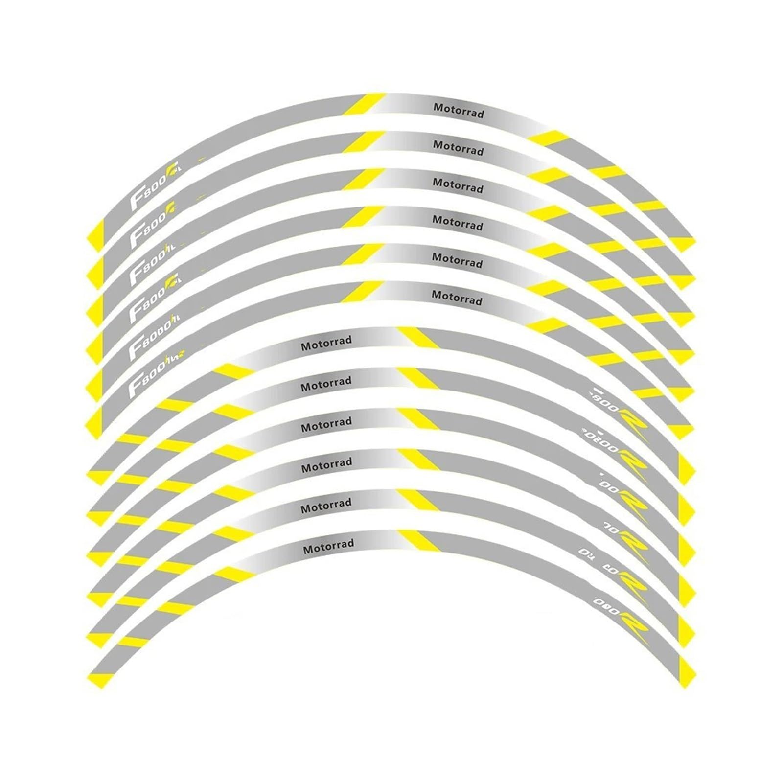 Motorrad-Rad Für B&MW Für F800R Motorrad Vorne Und Hinten Räder Äußere Felge Aufkleber Reflektierende Streifen Rad Decals Aufkleber Abziehbild(B Yellow) von ForgUe