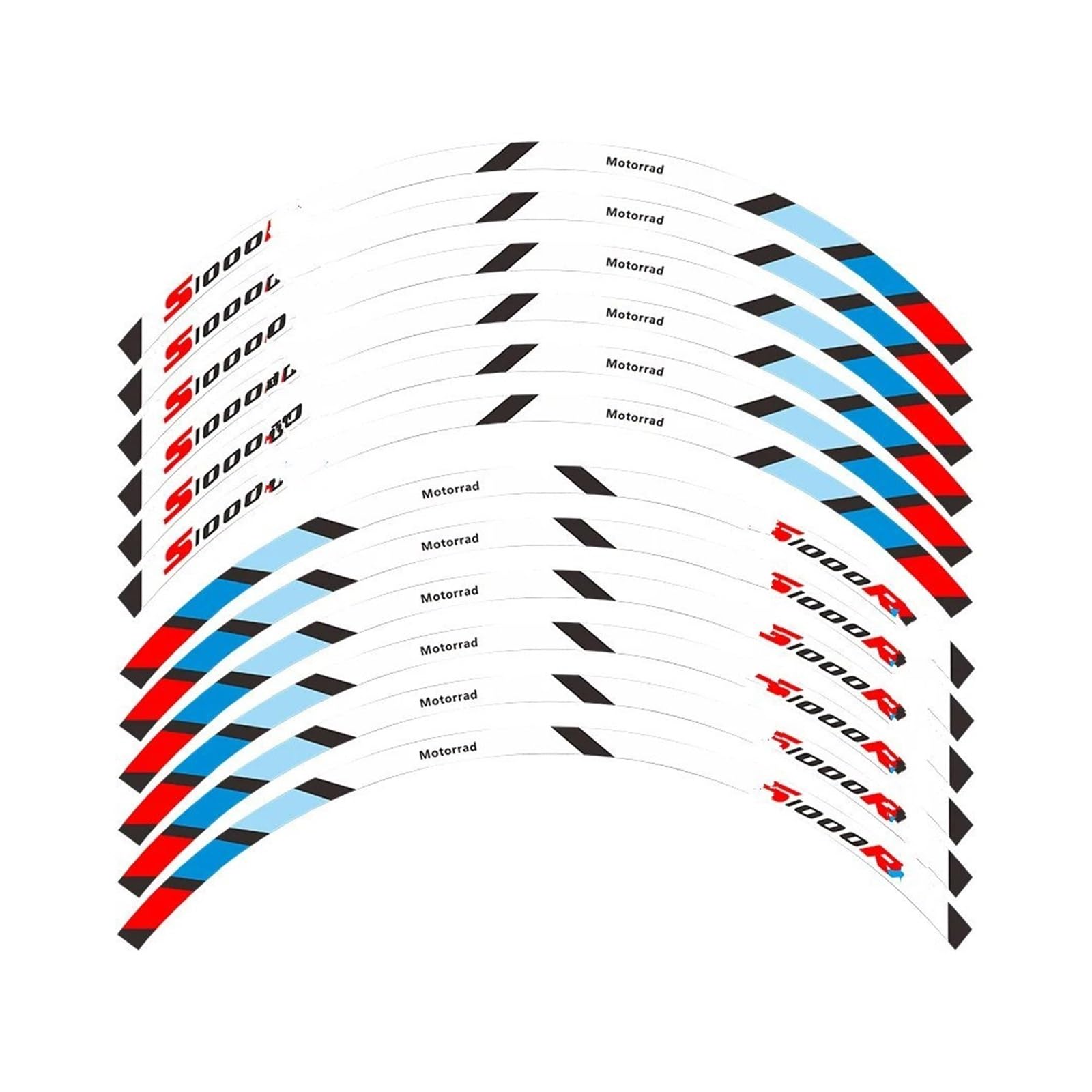 Motorrad-Rad Für B&MW Für S1000RRG Motorrad Vorne Und Hinten Räder Äußere Felge Aufkleber Reflektierende Streifen Rad Decals Aufkleber Abziehbild(A White) von ForgUe