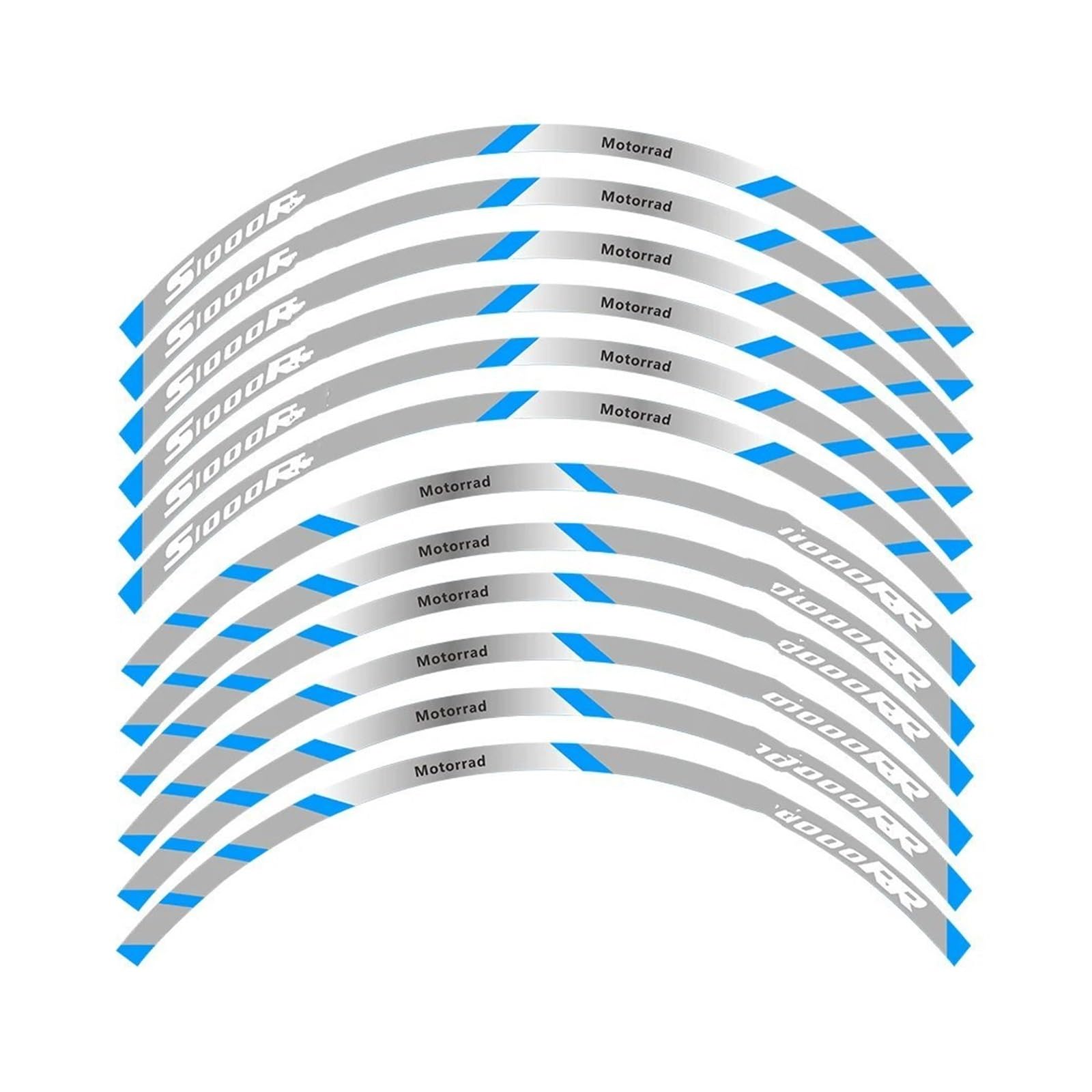 Motorrad-Rad Für B&MW Für S1000RRG Motorrad Vorne Und Hinten Räder Äußere Felge Aufkleber Reflektierende Streifen Rad Decals Aufkleber Abziehbild(B Blue) von ForgUe