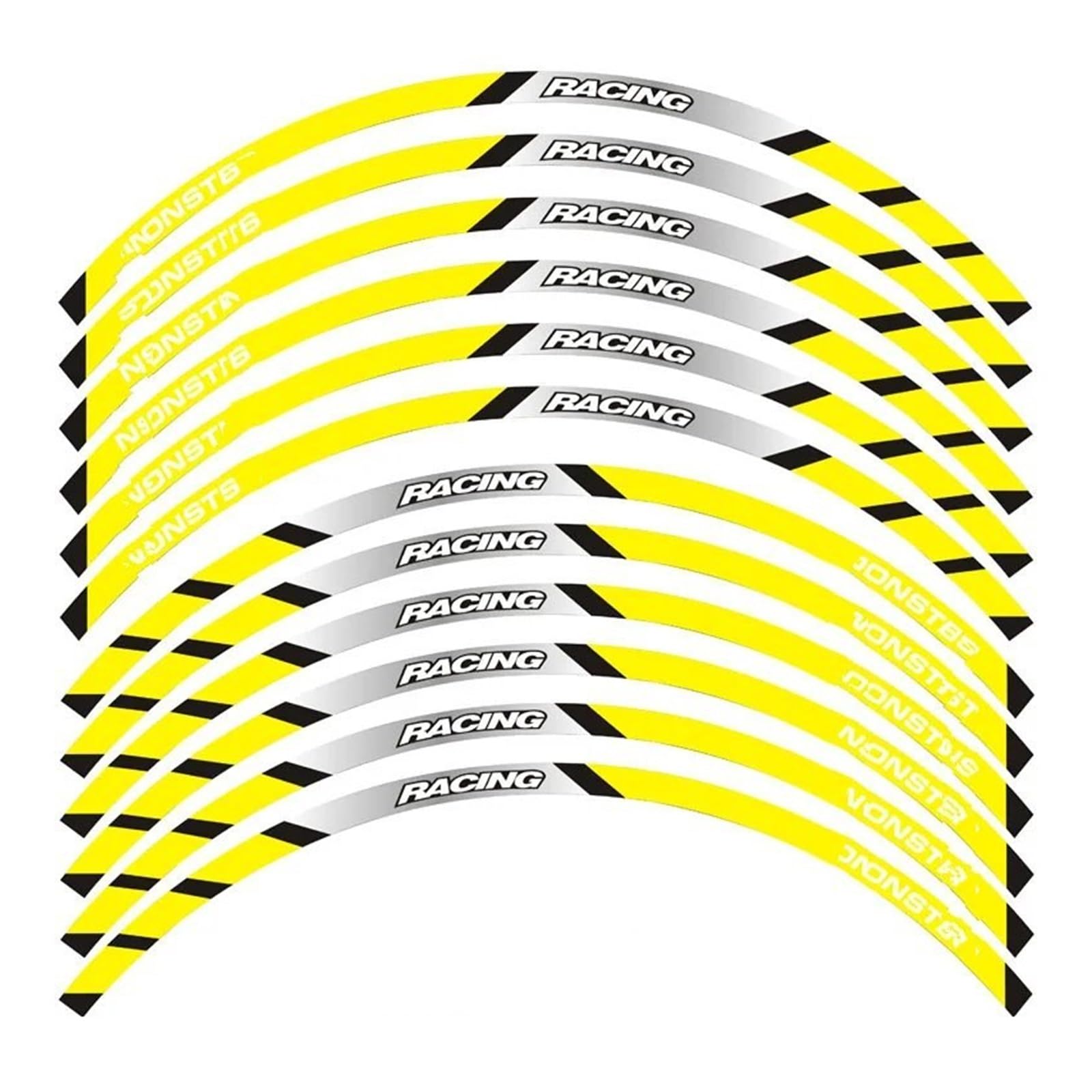 Motorrad-Rad Für D&UCATI Für MONSTER 695 696 796 1100 Für 1100S Vorder- Und Hinterräder Äußere Felge Aufkleber Reflektierende Streifen Rad Decals Aufkleber Abziehbild(A yellow) von ForgUe