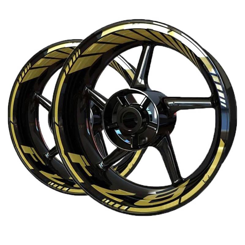 Motorrad-Rad Für Für Fz8 Rad Aufkleber Aufkleber Gold Vorne Und Hinten Set Aufkleber Abziehbild(Multi-colored3) von ForgUe