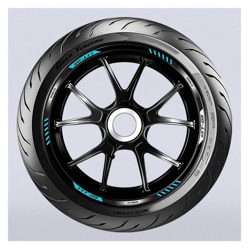 Motorrad-Rad Für Für MT03 Motor Bike Rim Decals Rad Hub Aufkleber Motorrad Aufkleber Aufkleber Abziehbild(B style blue) von ForgUe