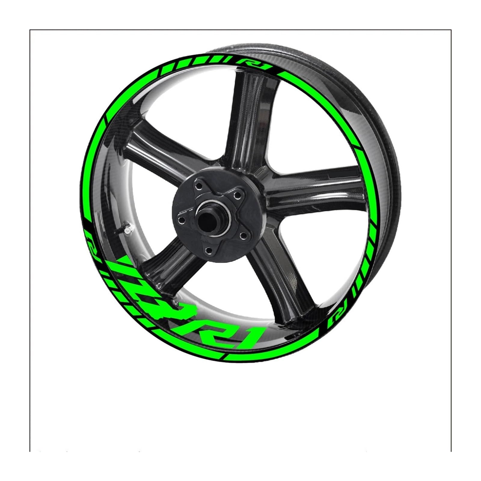 Motorrad-Rad Für Für R1 Motorrad Radaufkleber Felgenaufkleber Für Yzf Für R1 Set Aufkleber Abziehbild(Green) von ForgUe