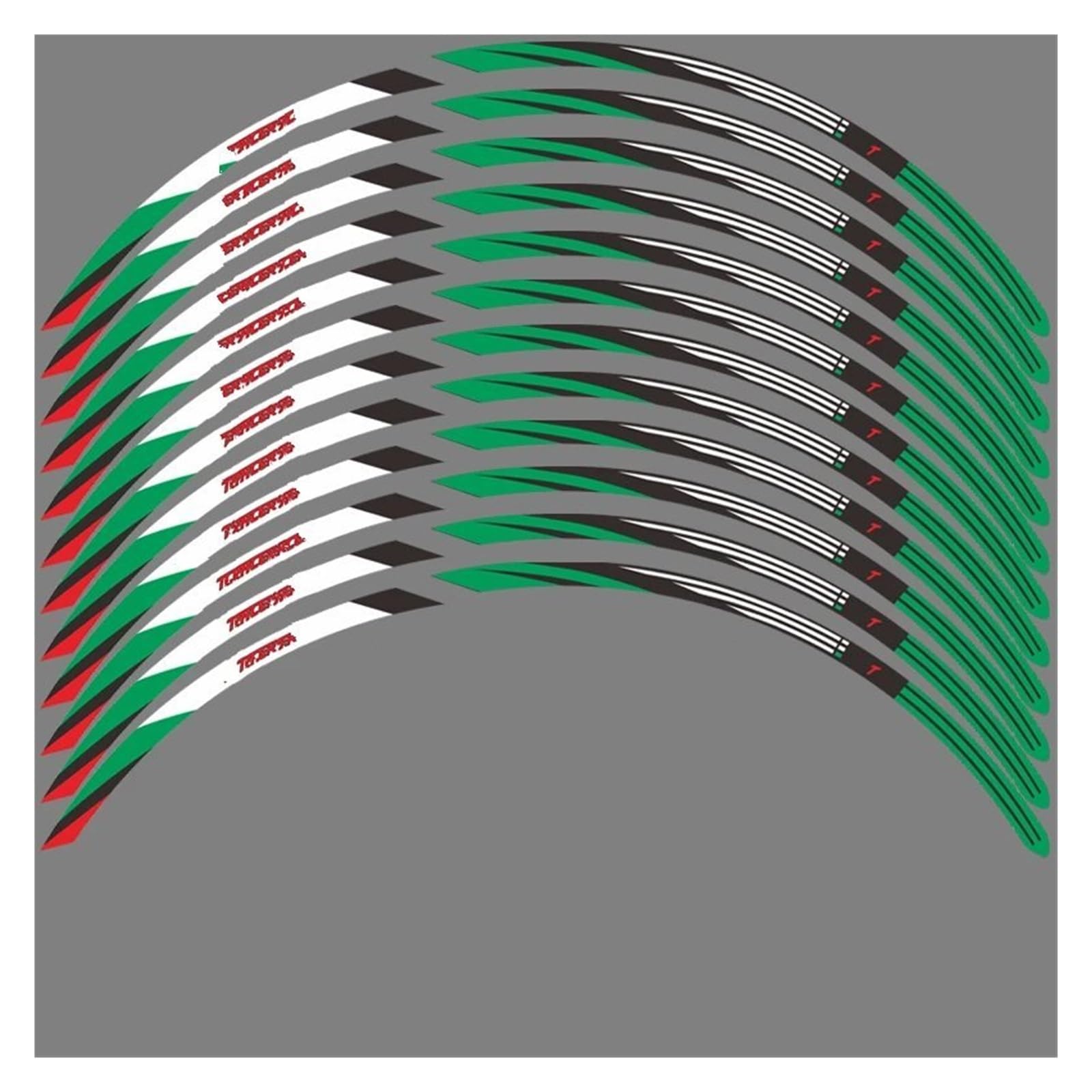 Motorrad-Rad Für Für Tracer 9 GT 2023 2021-2022 Motorrad Rad Aufkleber Wasserdicht Zubehör Felgenstreifen Band Abziehbilder Aufkleber Abziehbild(17-17inch Green) von ForgUe