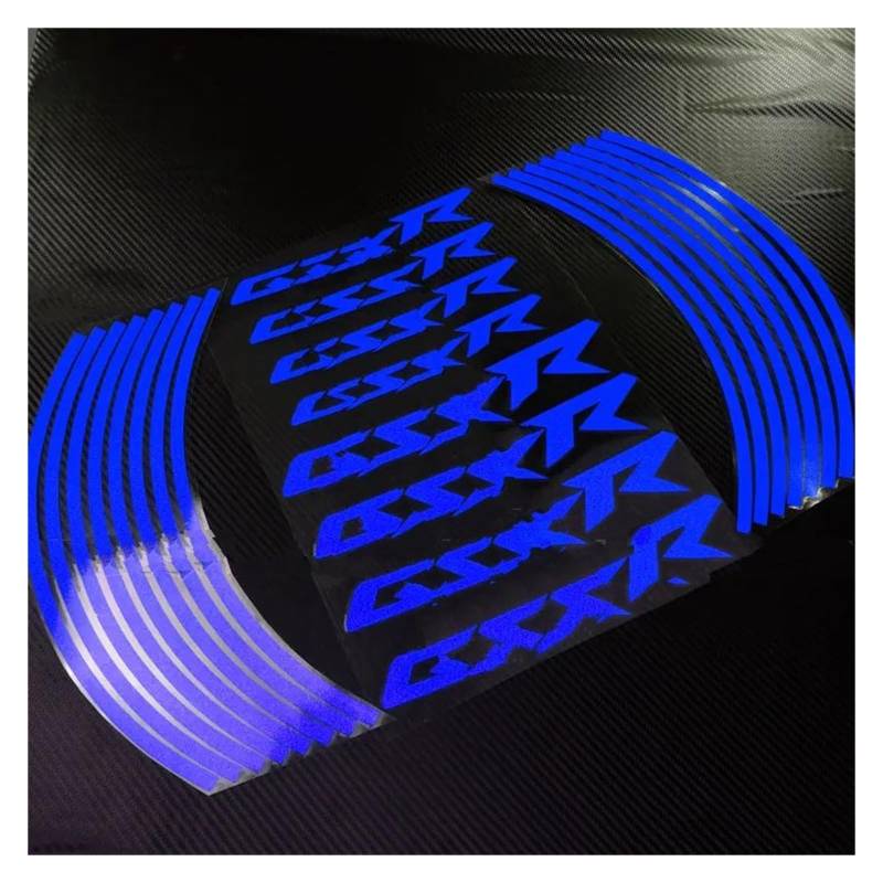 Motorrad-Rad Für GSXR 600 750 1000 1300 Iner Felgen Decals Motorrad Räder Reflektierende Aufkleber Streifen Motorrad Aufkleber Abziehbild(Reflective Blue) von ForgUe