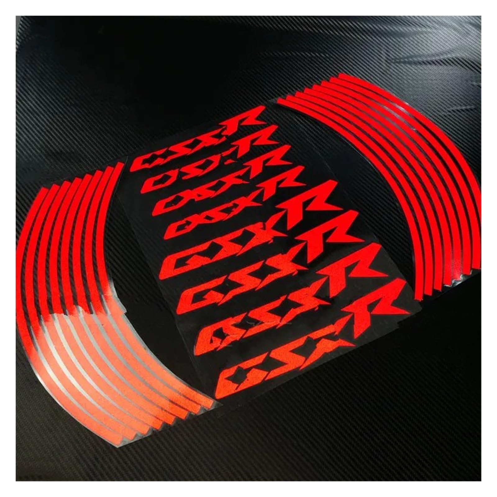 Motorrad-Rad Für GSXR 600 750 1000 1300 Iner Felgen Decals Motorrad Räder Reflektierende Aufkleber Streifen Motorrad Aufkleber Abziehbild(Reflective Red) von ForgUe