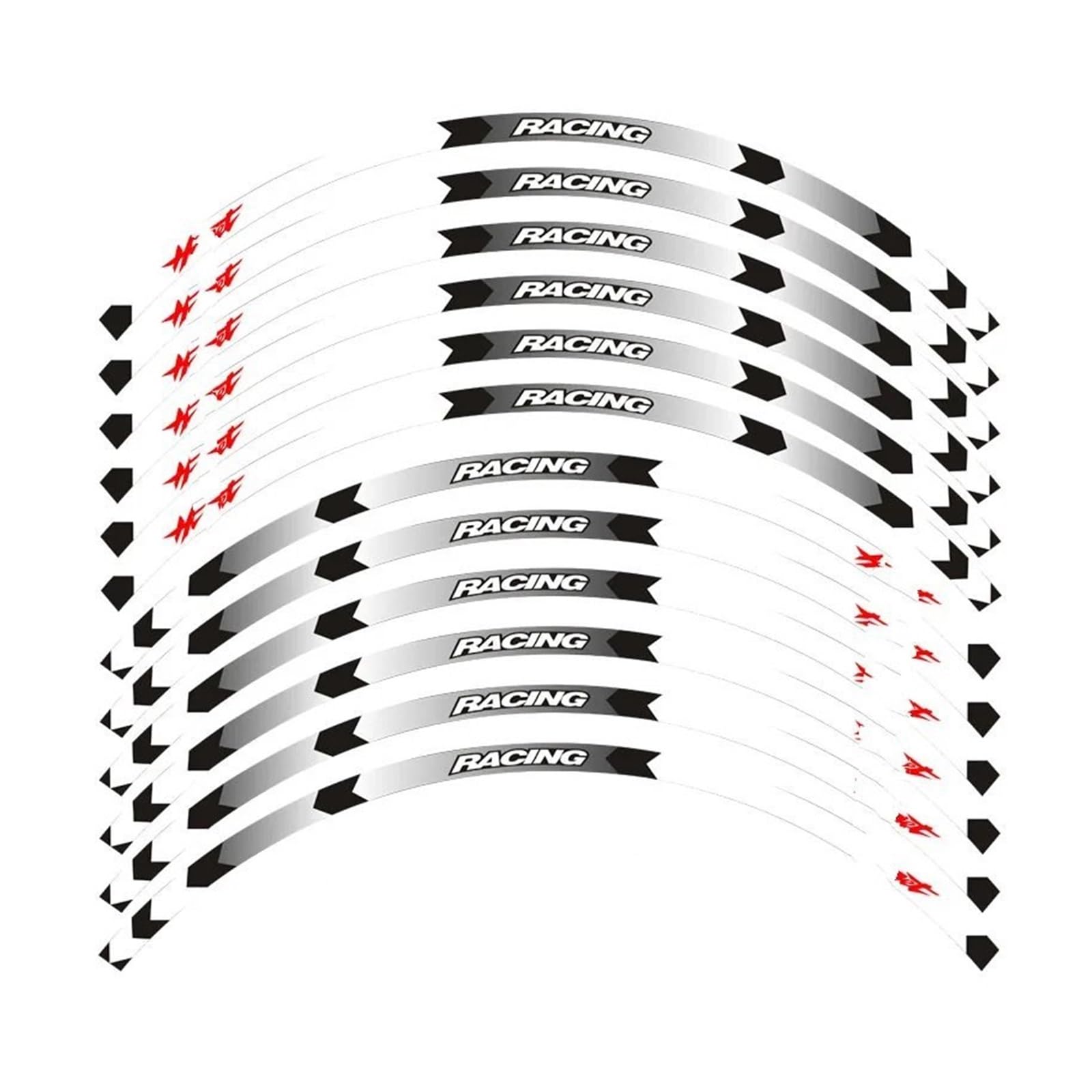 Motorrad-Rad Für H&ornet Für CB400 Für CB599 Für CB600 Für CB750 Für CB900 Für CB919 Motorrad Felgenaufkleber 17 Zoll Rad Aufkleber Abziehbild(A white) von ForgUe