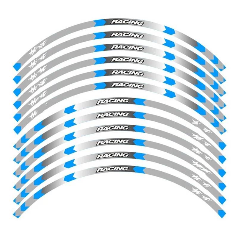 Motorrad-Rad Für H&ornet Für CB400 Für CB599 Für CB600 Für CB750 Für CB900 Für CB919 Motorrad Felgenaufkleber 17 Zoll Rad Aufkleber Abziehbild(B Blue) von ForgUe