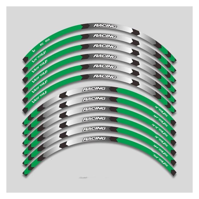 Motorrad-Rad Für K&awasaki 1000 650 Motorrad Zubehör Aufkleber Rad Hub Reflektierende Streifen Rim Decals Set Aufkleber Abziehbild(1 style A Green) von ForgUe