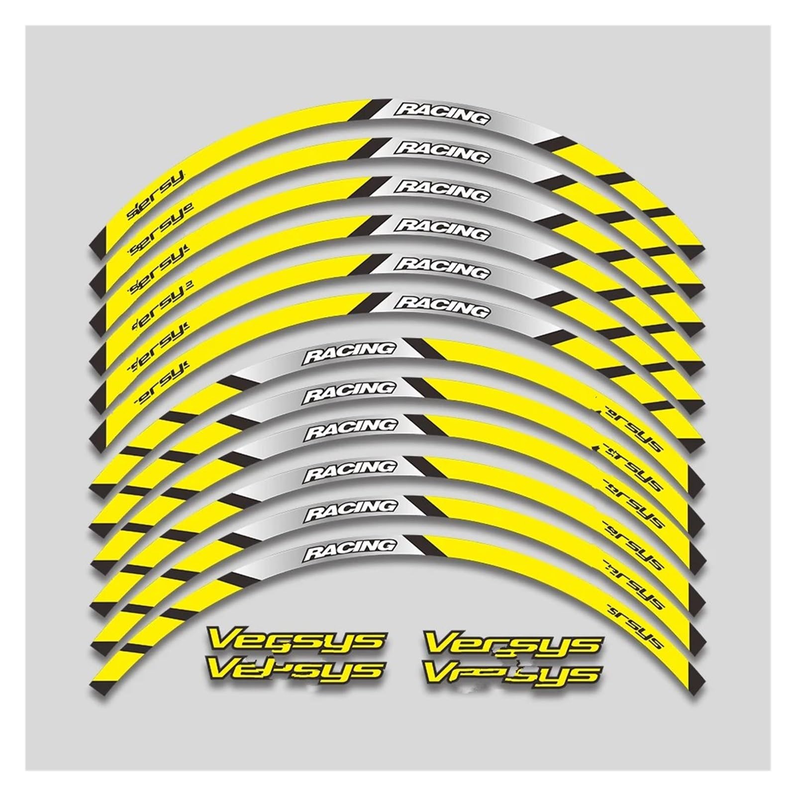 Motorrad-Rad Für K&awasaki 1000 650 Motorrad Zubehör Aufkleber Rad Hub Reflektierende Streifen Rim Decals Set Aufkleber Abziehbild(2 style A Yellow) von ForgUe