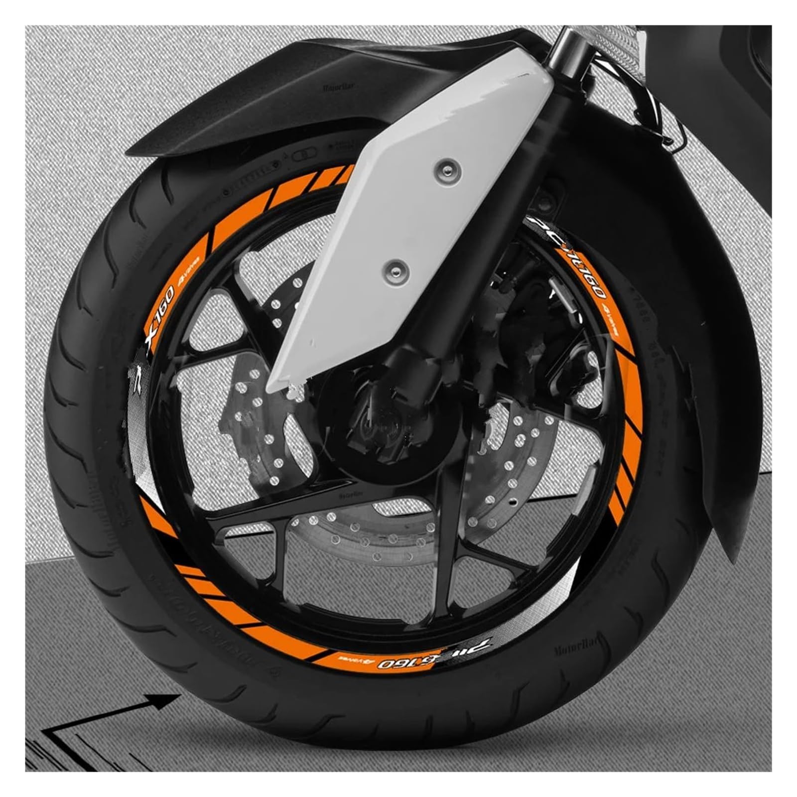 Motorrad-Rad Für PCX 160 Für Pcx160 2023 Reflektierende Motorrad Rad Aufkleber Felge Aufkleber Streifen Band Zubehör Wasserdicht Aufkleber Abziehbild(Orange) von ForgUe