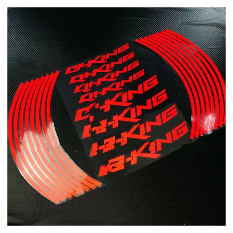 Motorrad-Rad Für S&uzuki Für B-König Iner Felgen Decals Motorrad Räder Reflektierende Aufkleber Streifen Motorrad Aufkleber Abziehbild(Reflective Red) von ForgUe