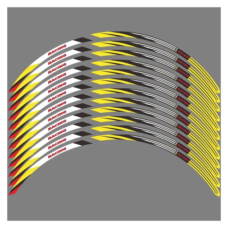Motorrad-Rad Für S&uzuki Für GSX 8S Für GSX8S Für GSX8R 2023 2024 Motorrad-Radaufkleber Wasserdichtes Zubehör Felgenstreifen Klebeband Abziehbilder Aufkleber Abziehbild(17-17inch Yellow) von ForgUe
