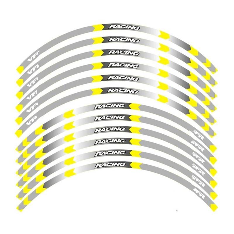 Motorrad-Rad Für VFR Für VFR750 800 1200 Für 1200F Motorrad Felgenaufkleber 17 Zoll Rad Aufkleber Abziehbild(B Yellow) von ForgUe