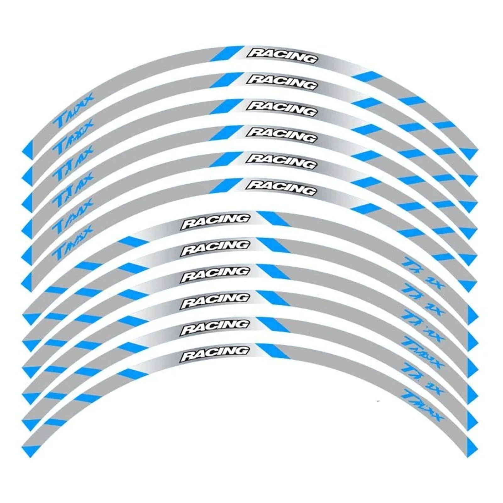 Motorrad-Rad Für Ya&maha Für T&MAX Motorrad Vorne Und Hinten Räder Äußere Felge Aufkleber Reflektierende Streifen Rad Decals Aufkleber Abziehbild(B Blue) von ForgUe