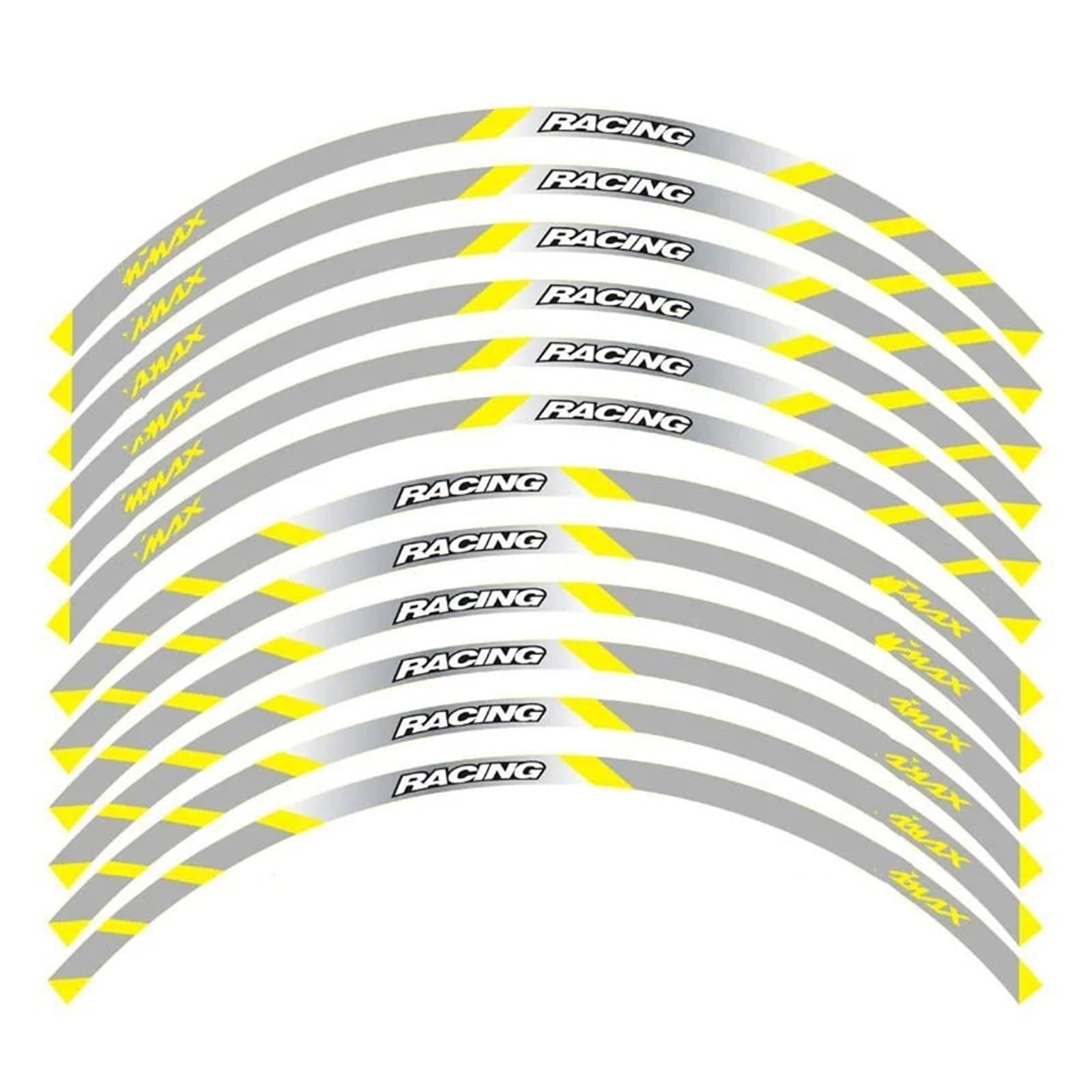 Motorrad-Rad Für Ya&maha Für T&MAX Motorrad Vorne Und Hinten Räder Äußere Felge Aufkleber Reflektierende Streifen Rad Decals Aufkleber Abziehbild(B Yellow) von ForgUe