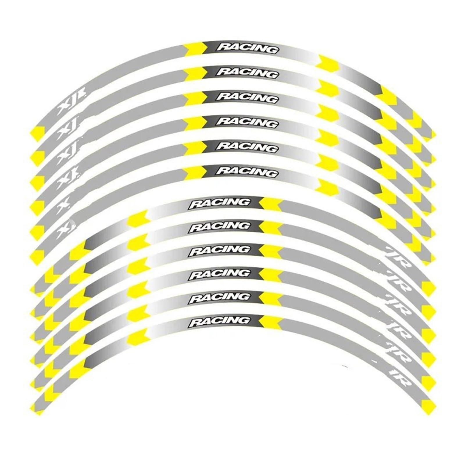 Motorrad-Rad Für Ya&maha Für XJR 400 1200 1300 Motorrad Felgenstreifen Aufkleber 17 Zoll Radaufkleber Reflektierendes Band Reflektierende Aufkleber Aufkleber Abziehbild(B Yellow) von ForgUe