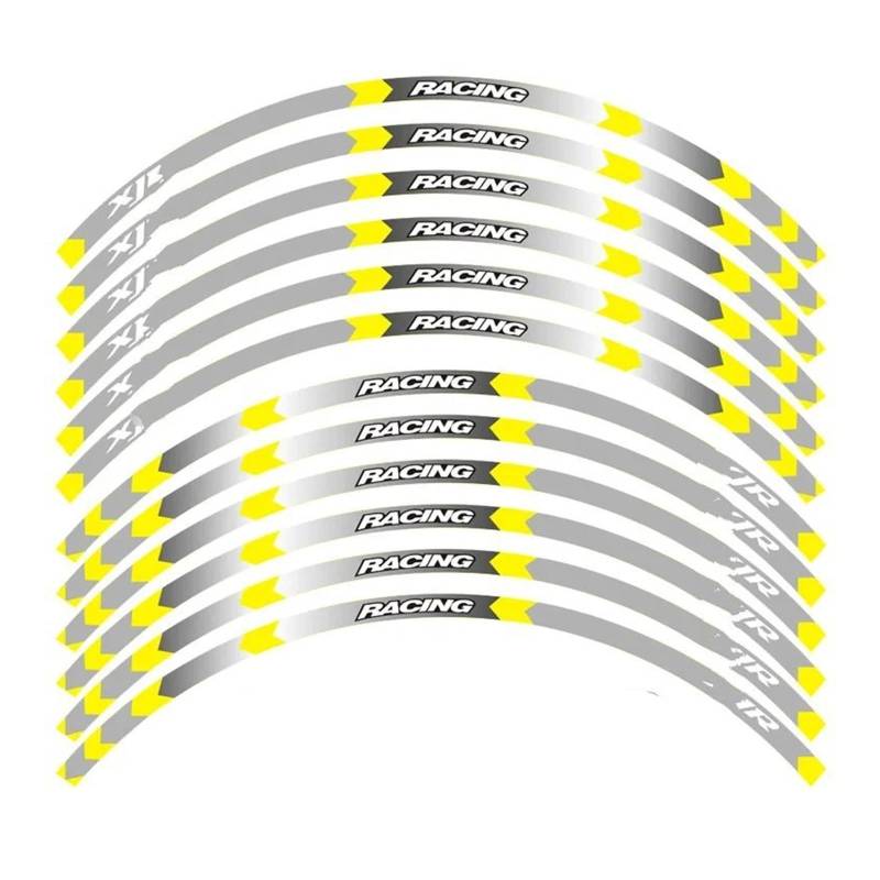 Motorrad-Rad Für Ya&maha Für XJR 400 1200 1300 Motorrad Felgenstreifen Aufkleber 17 Zoll Radaufkleber Reflektierendes Band Reflektierende Aufkleber Aufkleber Abziehbild(B Yellow) von ForgUe