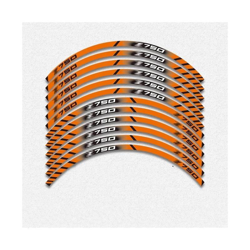 Motorrad-Rad Für Z750 Für Z 750 Für Z750 12 Pcs Fit Motorrad Rad Aufkleber Streifen Reflektierende Felge Aufkleber Abziehbild(Orange) von ForgUe