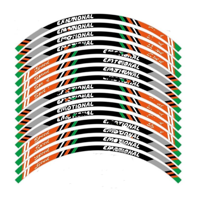 Motorrad-Rad Motorrad Felgenaufkleber Reflektierende Nabenstreifen Klebeband Aufkleber Zubehör Wasserdicht Für K&awasaki Z900 Z 900 Aufkleber Abziehbild(A Orange) von ForgUe