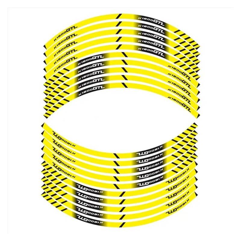 Motorrad-Rad Motorrad Innen Rad Aufkleber Felge Reflektierende Dekoration Aufkleber Auto Zubehör Für K1600GTL Für K1600 Gtl Aufkleber Abziehbild(Yellow) von ForgUe