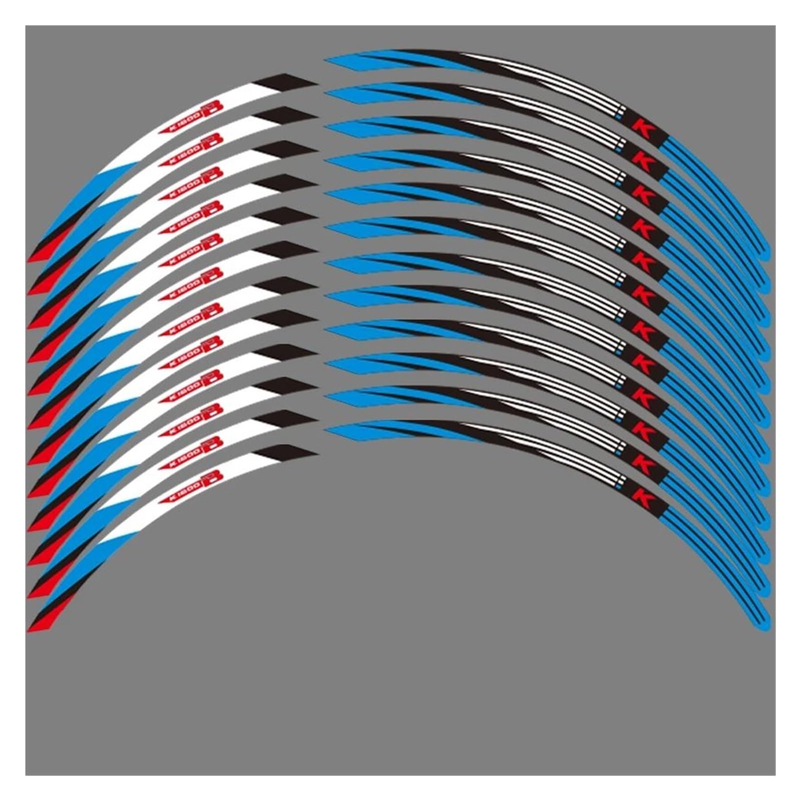 Motorrad-Rad Motorrad-Radaufkleber Wasserdicht Für K1600B K1600 K 1600 B 2017–2023 Felgenstreifen Klebeband Aufkleber Zubehör Aufkleber Abziehbild(17-17inch Blue) von ForgUe