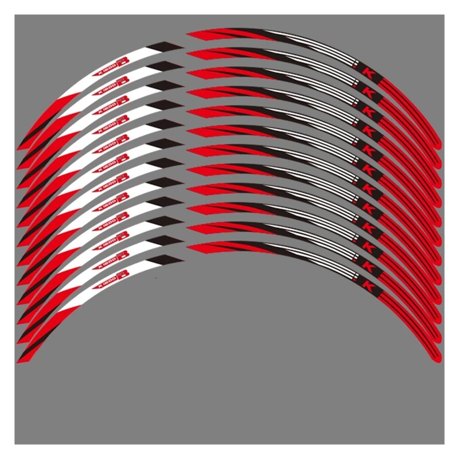 Motorrad-Rad Motorrad-Radaufkleber Wasserdicht Für K1600B K1600 K 1600 B 2017–2023 Felgenstreifen Klebeband Aufkleber Zubehör Aufkleber Abziehbild(17-17inch Red) von ForgUe