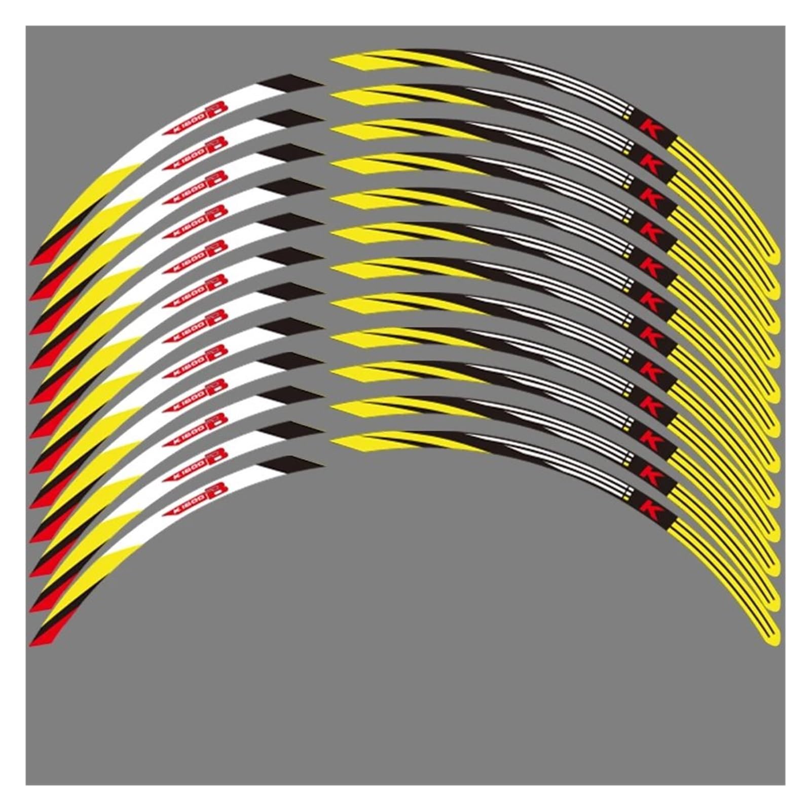 Motorrad-Rad Motorrad-Radaufkleber Wasserdicht Für K1600B K1600 K 1600 B 2017–2023 Felgenstreifen Klebeband Aufkleber Zubehör Aufkleber Abziehbild(17-17inch Yellow) von ForgUe