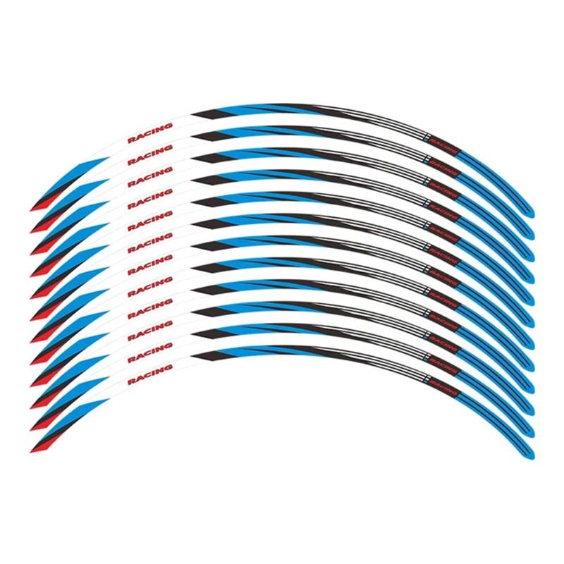 Motorrad-Rad Motorrad-Radaufkleber Wasserdicht Nabenaufkleber Felgenstreifenband 17 Zoll Für B&enelli TNT 135 TNT125 2017–2023 Aufkleber Abziehbild(Blue) von ForgUe