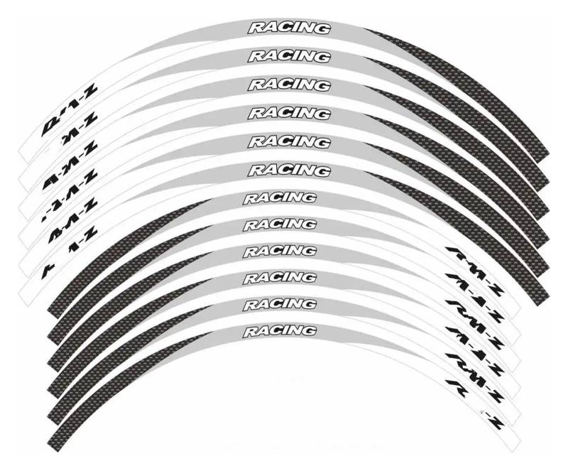 Motorrad-Rad Motorrad Reifen Innenring Reflektierende Streifen Aufkleber Mehrfarbige Wasserdichte Aufkleber Für S&uzuki Für RMZ 250 2004-2022 Aufkleber Abziehbild(250251) von ForgUe