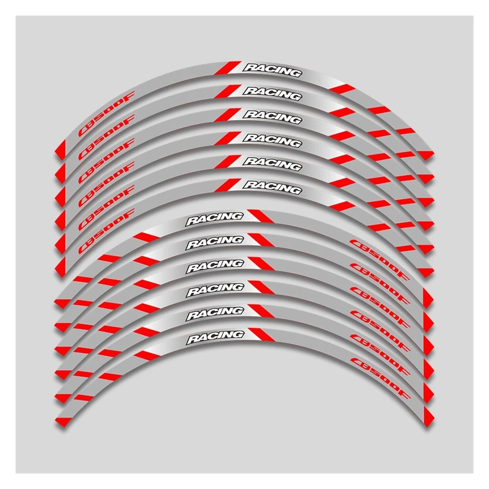 Motorrad-Rad Motorrad-Vorder-Und Hinterräder Äußerer Felgenstreifen Klebeband, Reflektierende Streifen Radaufkleber Für CB500F Alle Baujahre Aufkleber Abziehbild(B Red-12pcs) von ForgUe