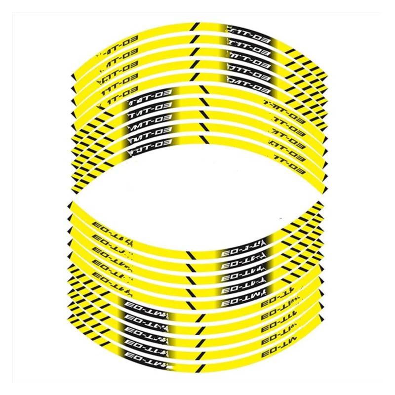 Motorrad-Rad Motorrad Vorne Und Hinten Räder Rad Reflektierende Aufkleber Für Für MT-03 Für MT03 Aufkleber Abziehbild(Yellow) von ForgUe