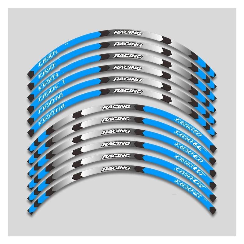 Motorrad-Rad Motorrad Zubehör Radnabe Aufkleber Dekorative Aufkleber Felge Reflektierende Band Streifen Set Für C650GT Für C 650GT 650 Aufkleber Abziehbild(1L A Bule) von ForgUe