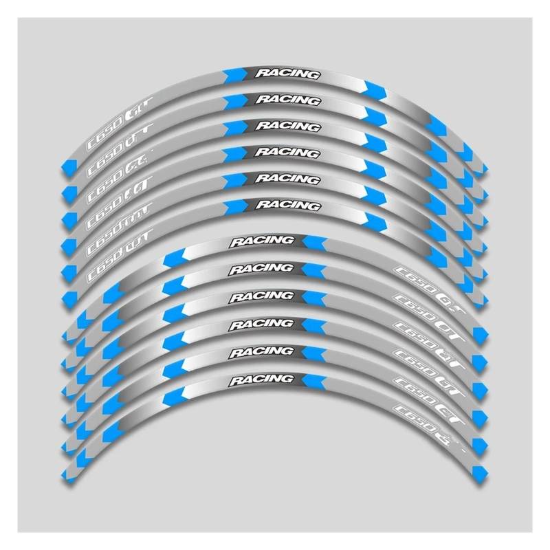 Motorrad-Rad Motorrad Zubehör Radnabe Aufkleber Dekorative Aufkleber Felge Reflektierende Band Streifen Set Für C650GT Für C 650GT 650 Aufkleber Abziehbild(1L B Bule) von ForgUe