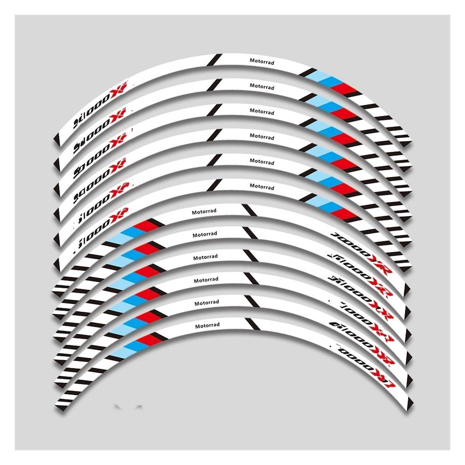 Motorrad-Rad Motorrad Zubehör Räder Hub Aufkleber Felge Reflektierende Streifen Dekorative Aufkleber Set Für S1000XR Für S1000 Für S 1000 XR Aufkleber Abziehbild(White 1) von ForgUe