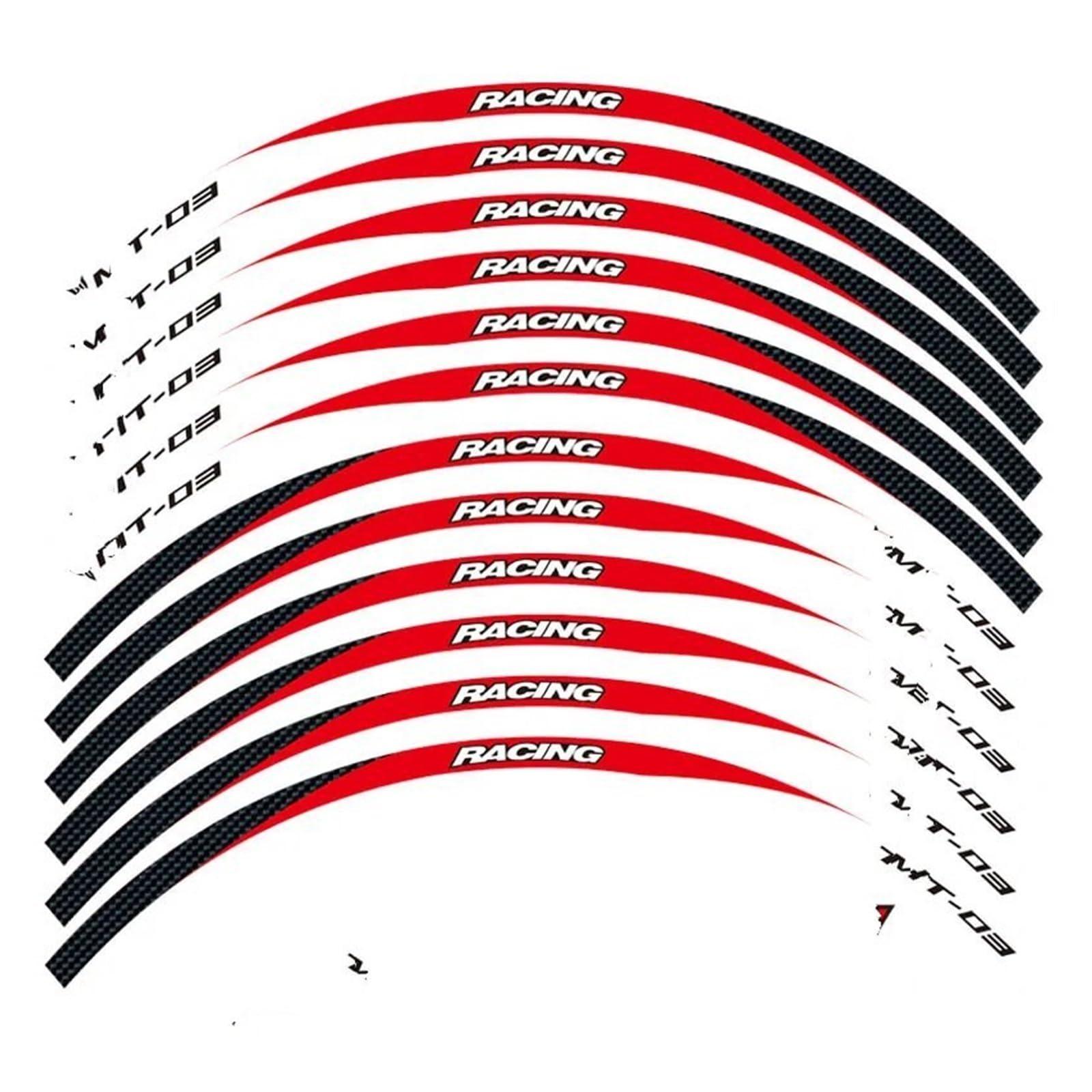 Motorrad-Rad Motorradaufkleber Vorne Hinten Rad Streifen Aufkleber Aufkleber Reflektierende Felge Fahrrad Aufkleber Für Für MT-03 Für MT03 Aufkleber Abziehbild(3) von ForgUe