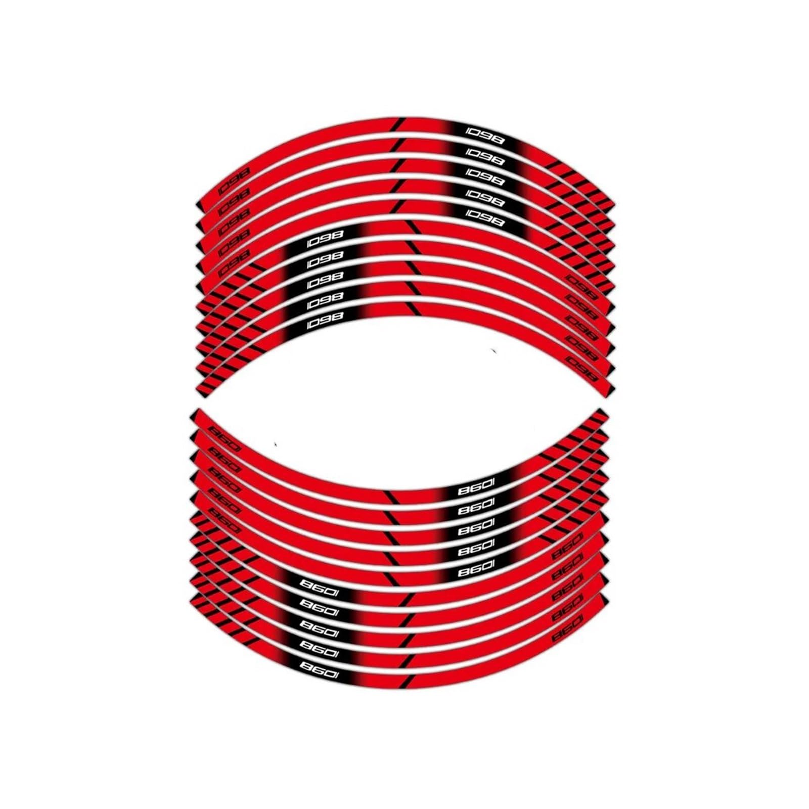 Motorrad-Rad Motorradreifenaufkleber Reflektierende Innenraddekoration Felgenstreifenband Persönlichkeitsaufkleber Für D&UCATI Für Ducato 1098 Aufkleber Abziehbild(Red) von ForgUe