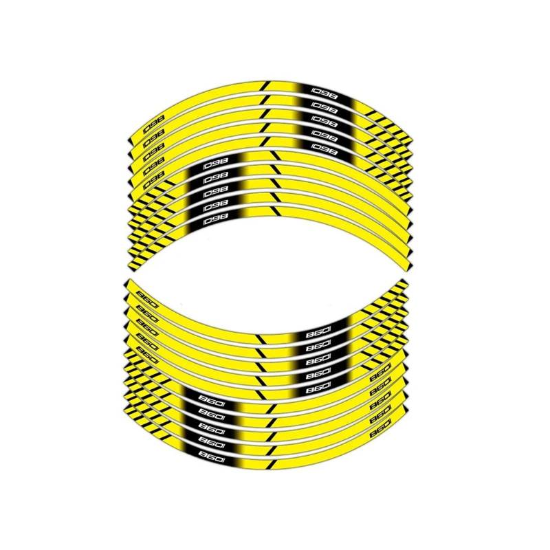 Motorrad-Rad Motorradreifenaufkleber Reflektierende Innenraddekoration Felgenstreifenband Persönlichkeitsaufkleber Für D&UCATI Für Ducato 1098 Aufkleber Abziehbild(Yellow) von ForgUe