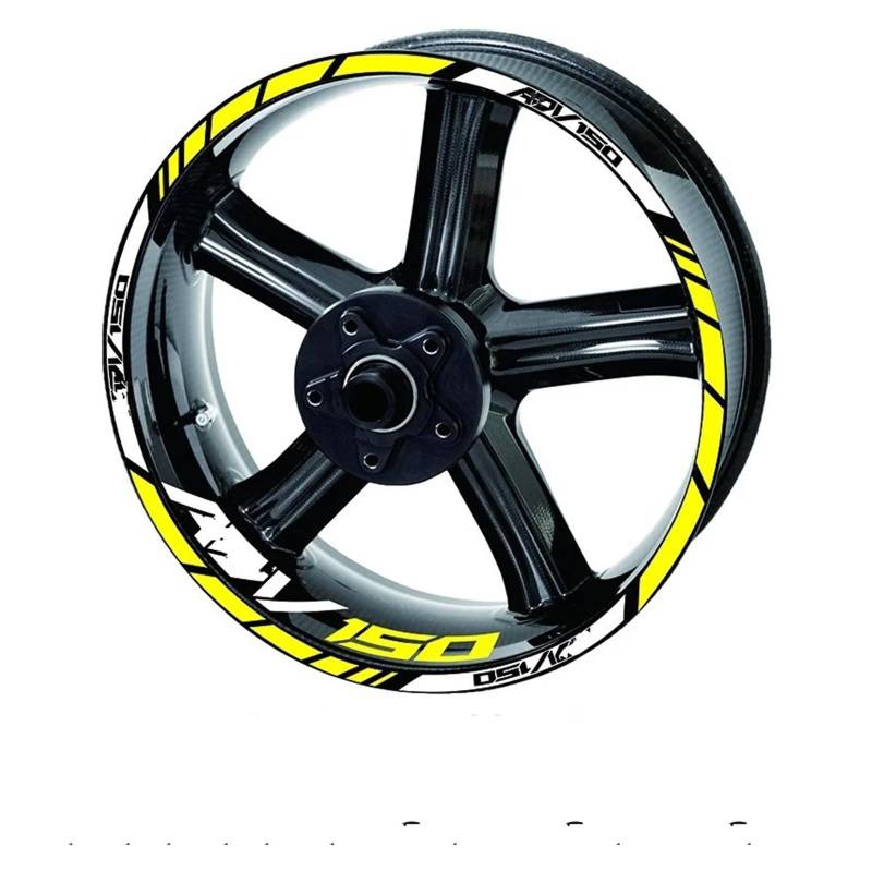 Motorrad-Rad Reflektierende Aufkleber Felgenaufkleber Für Adv 150 Für Abenteuer Motorrad Fahrrad Felgenaufkleber Streifen Klebeband Aufkleber Abziehbild(Yellow) von ForgUe