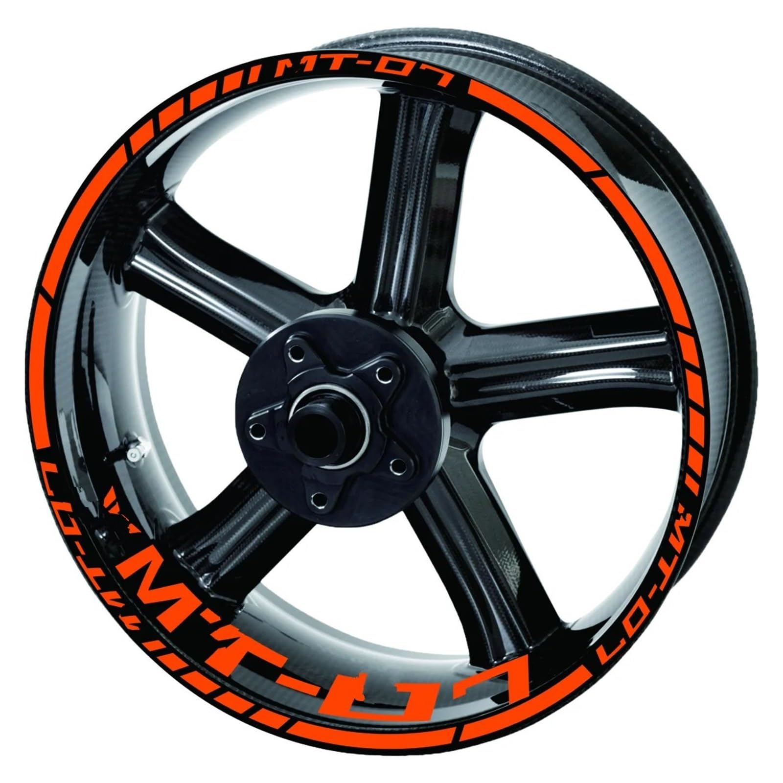 Motorrad-Rad Reflektierende Motorrad-Radaufkleber, Felgenaufkleber, Logo-Set Für Für Mt 07 2020 2021 Aufkleber Abziehbild(Orange) von ForgUe