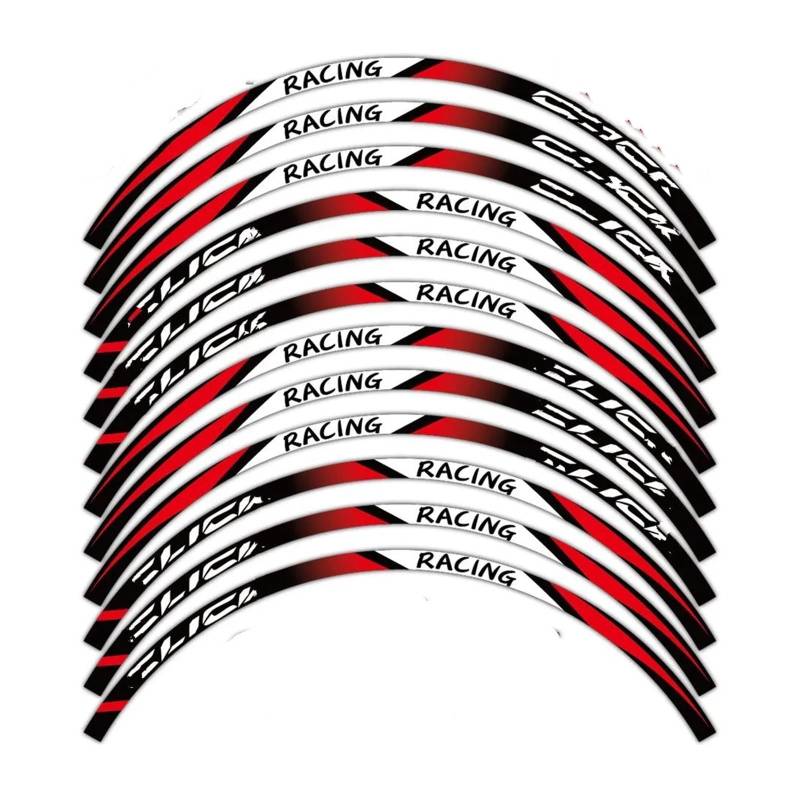 Motorrad-Rad Reflektierende Motorrad-Zubehör-Rad-Aufkleber Innerhalb Nabenaufkleber Felgenstreifenband Für CLICK 160 Für 125i 125 150 Aufkleber Abziehbild(Red) von ForgUe