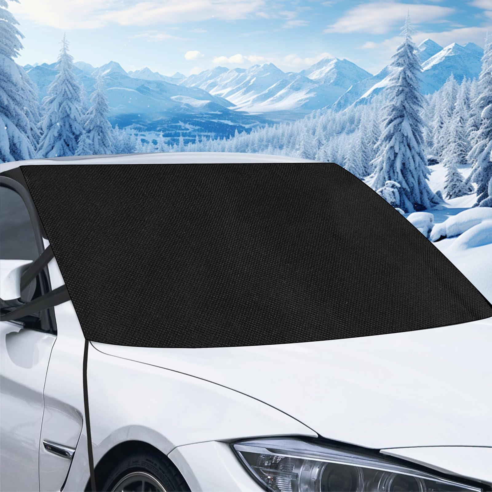 Forhome Autoscheibenabdeckung Winter,Scheibenabdeckung Winter,Auto Frontscheibenabdeckung, Autoabdeckung Winter Outdoor,Windschutzscheibenabdeckung Kleinwagen Schnee Frost Staub Wasserbeständig von Forhome