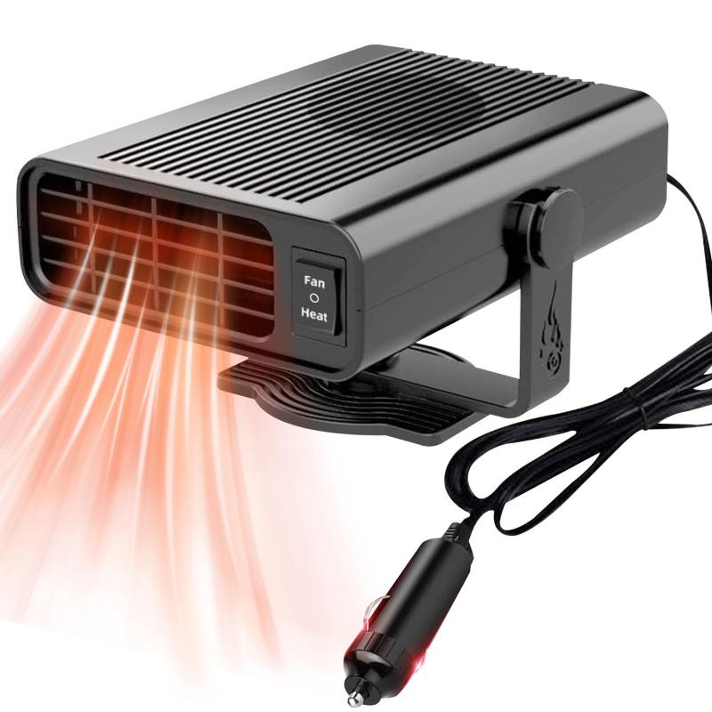 Forhome Autoheizung, 12V 150W tragbare Auto Heizung Anti Beschlag, 2-in-1 Heizung Kühlung Mini-Auto-Heizung, Heizung Für Auto Windschutzscheibe Demister, Zigarettenanzünder von Forhome