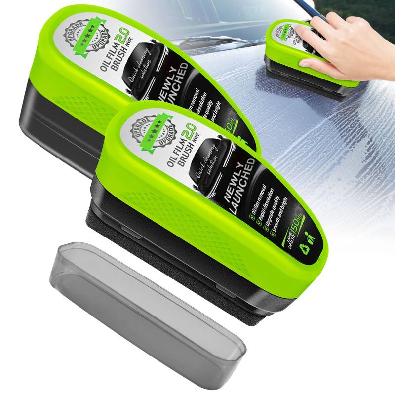 Forhome Automotive Oil Film Cleaning Brush,Intensiv-scheibenreiniger Auto,Autoglas-öLfilmreiniger Auto,Upgraded 2.0 ölabweisende Folie für Autoscheiben,Verbesserte Klarheit und Sichtbarkeit(150ml) von Forhome