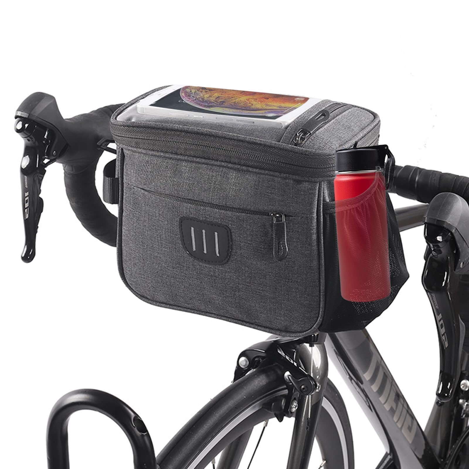 forhome Forhome Lenkertasche Fahrrad Fahrradtasche Lenker Lenkertaschen 5L Wasserdichter Fahrradkorb Tasche Mit Einstellbar Touchscreen Und Abnehmbar Schultergurt Für Alle Handy von Forhome