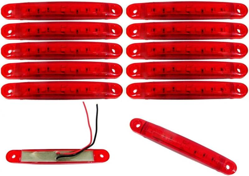 Formplas 10x 9 SMD LED Begrenzungsleuchten Rot 12V 24V Positionsleuchten LKW Anhänger von Formplas