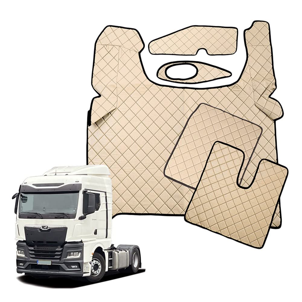 LKW Fußmatten Beige für TGX 2021 + zubehor Fußmatten Innenausstattung automatische Getriebe Beige Öko-Leder von Formplas