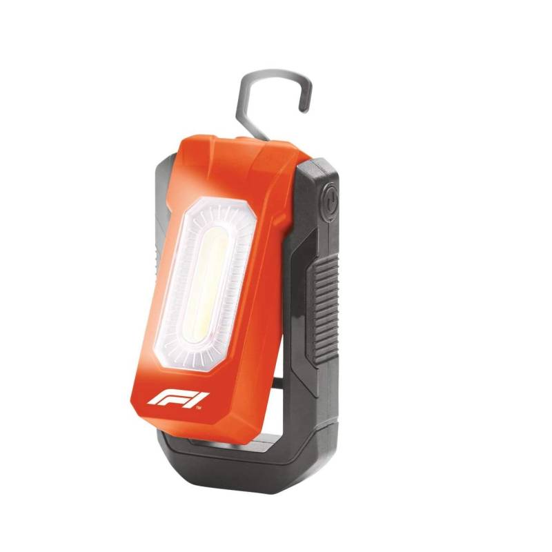 Formula 1 COB-LED Taschenlampe WL300 Arbeitsleuchte, Werkstattlampe 300 Lumen mit Magnet, drehbar, aufladbar mit USB-Kabel von Formula 1