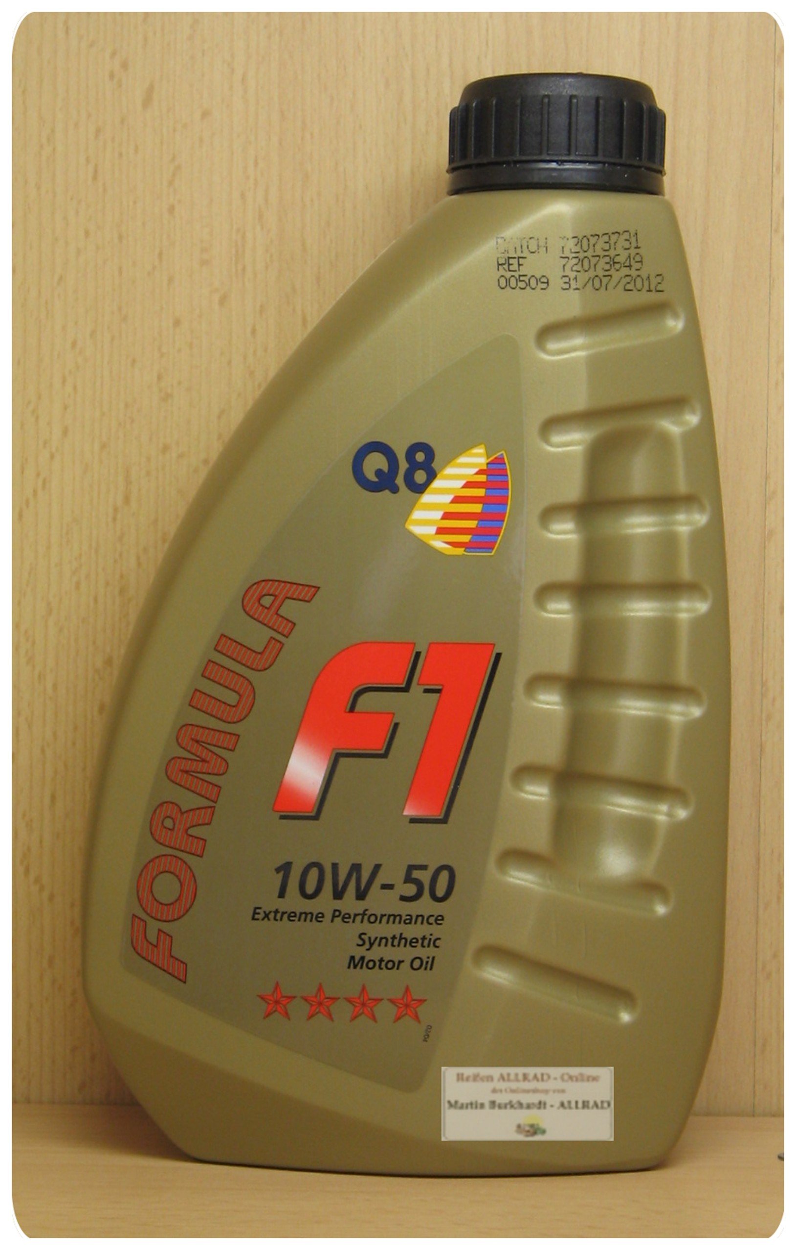 Q8 Formula F1 SAE 10W-50, 1Liter synthetisches Motoröl für Renn- und Rallyesport von Formula